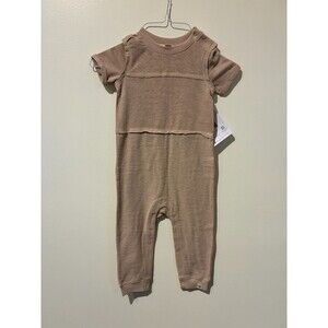 NWT Burt's Bees Baby 100% Organic Cotton Brown Baby Romper - 12M